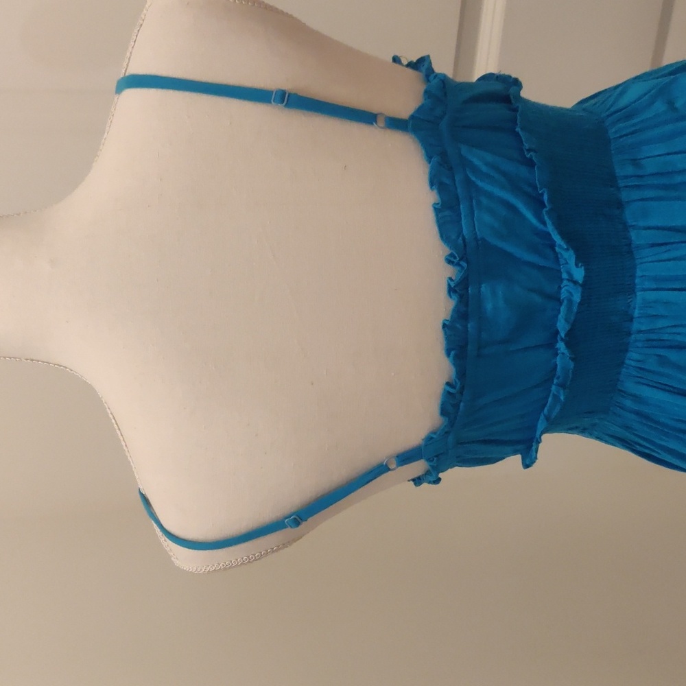 Banana Republic spaghetti stripes blue dress Y2K Cottagecore Vintage Summer - Picture 6 of 10